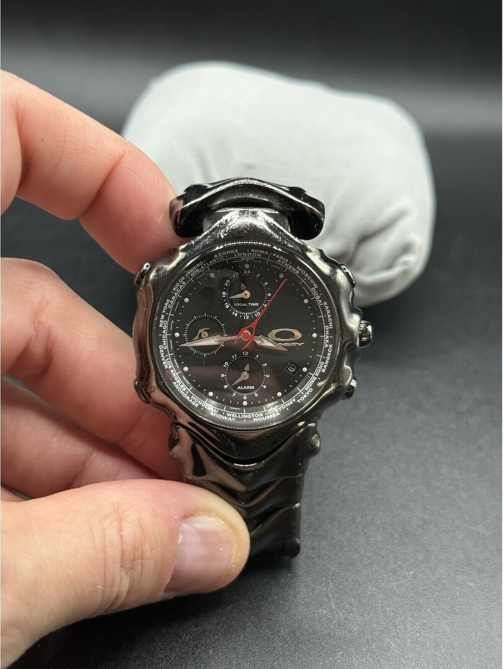 Oakley GMT Stealth Black Stainless/Stealth Black Dial Watch